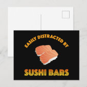 Einfach abgelenkt durch Sushi-Bars Postkarte (Vorne/Hinten)