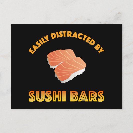 Einfach abgelenkt durch Sushi-Bars Postkarte (Vorderseite)