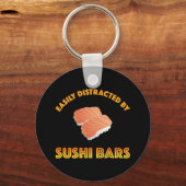 Einfach abgelenkt durch Sushi-Bars Schlüsselanhänger (Rückseite)