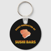 Einfach abgelenkt durch Sushi-Bars Schlüsselanhänger (Rückseite)