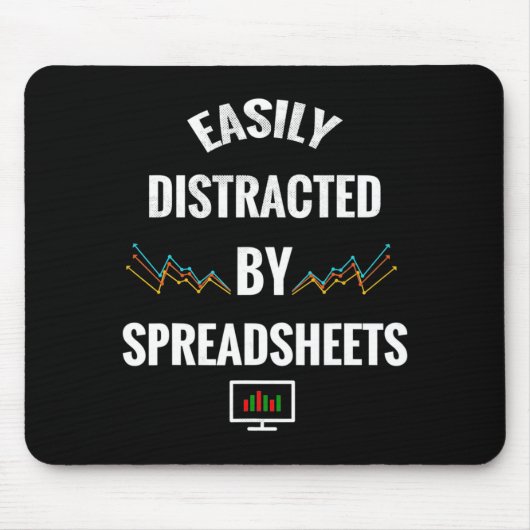 Einfach abgelenkt durch Tabellen Statistiken Versi Mousepad (Vorne)