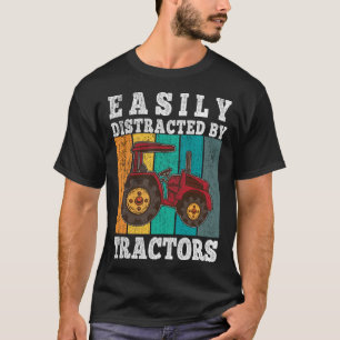 Einfach abgelenkt durch Traktoren Bauern Kinder Ju T-Shirt