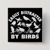 Einfach abgelenkt durch Vögel Button (Vorderseite)