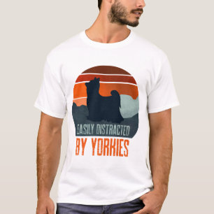 Einfach abgelenkt durch Yorkies Hunde Spaziergang T-Shirt