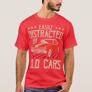 Einfach abgelenkt von alten Autos, lustig, vintage T-Shirt