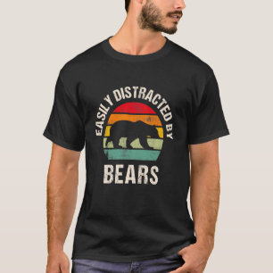 Einfach abgelenkt von Bären Lustiger Grizzlybär Wi T-Shirt