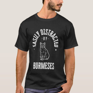 Einfach abgelenkt von burmesischen Katzen, lustige T-Shirt