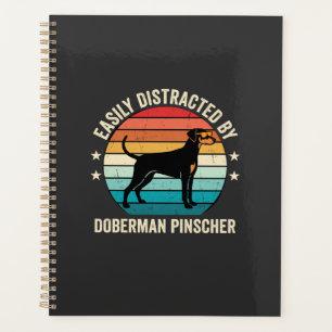 Einfach abgelenkt von Dobermann Retro-Sonnenunterg Planer