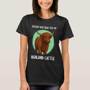Einfach abgelenkt von Highland-Rindern Highland-Ku T-Shirt