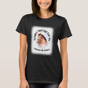 Einfach abgelenkt von Hühnern und Pferden Lustiger T-Shirt