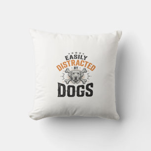 Einfach abgelenkt von Hunden Vintage Hundeliebhabe Kissen