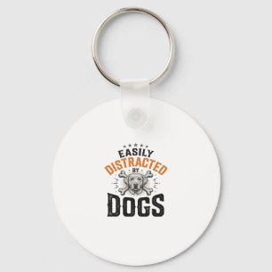 Einfach abgelenkt von Hunden Vintage Hundeliebhabe Schlüsselanhänger