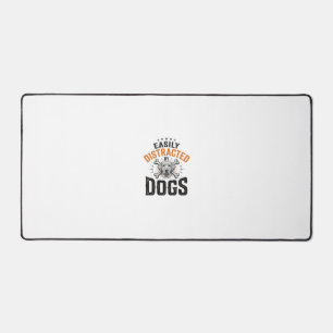 Einfach abgelenkt von Hunden Vintage Hundeliebhabe Schreibtischunterlage