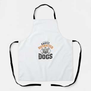 Einfach abgelenkt von Hunden Vintage Hundeliebhabe Schürze