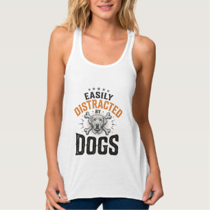 Einfach abgelenkt von Hunden Vintage Hundeliebhabe Tank Top