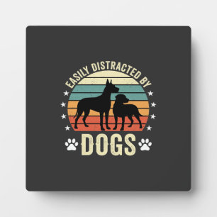 Einfach abgelenkt von Hunden Vintage Retro Sonnenu Fotoplatte