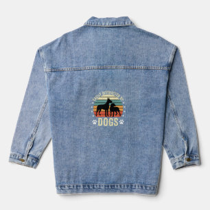 Einfach abgelenkt von Hunden Vintage Retro Sonnenu Jeansjacke