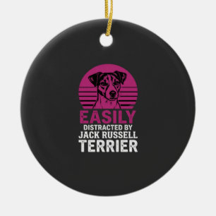 Einfach abgelenkt von Jack Russell Terrier Keramik Ornament
