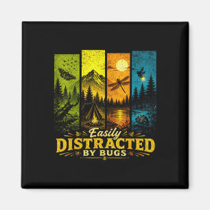 Einfach abgelenkt von Käfern Vintage-Shirt Camping Magnet