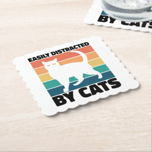 Einfach abgelenkt von Katzen kitty kawaii Lustige  Untersetzer