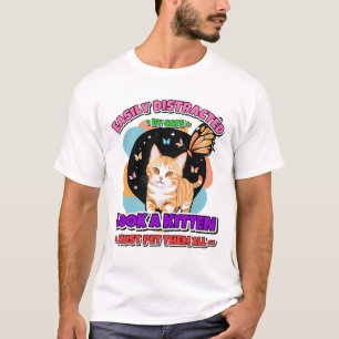 Einfach abgelenkt von Katzen Lustiges Katzenliebha T-Shirt