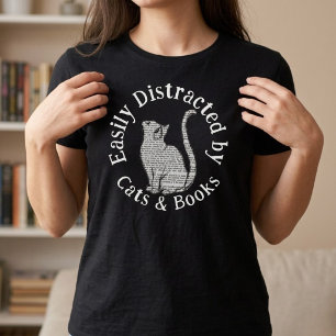 Einfach abgelenkt von Katzen und Büchern Vintage T-Shirt