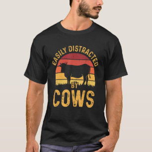 Einfach abgelenkt von Kühen Ernte Landwirtschaft S T-Shirt