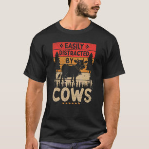 Einfach abgelenkt von Kühen Ernte Landwirtschaft S T-Shirt