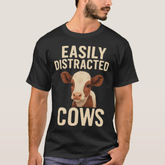 Einfach abgelenkt von Kühen Lustig Süße Kuhliebhab T-Shirt