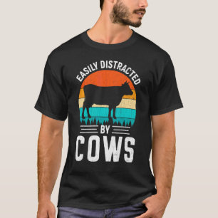 Einfach abgelenkt von Kühen Lustige süße Kuh Tier  T-Shirt
