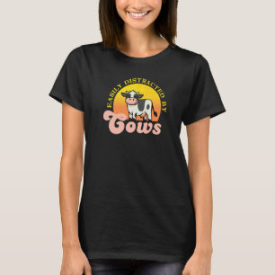 Einfach abgelenkt von Kühen  Tier  Retro Vintage T-Shirt