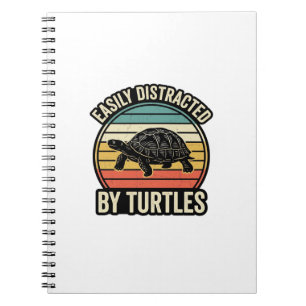 Einfach abgelenkt von Schildkröten Vintage Grafik- Notizblock