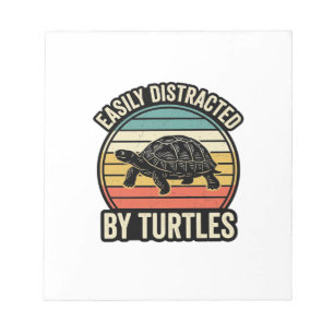 Einfach abgelenkt von Schildkröten Vintage Grafik- Notizblock