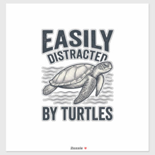 Einfach abgelenkt von Schildkröten Vintage-Shirt-D Aufkleber