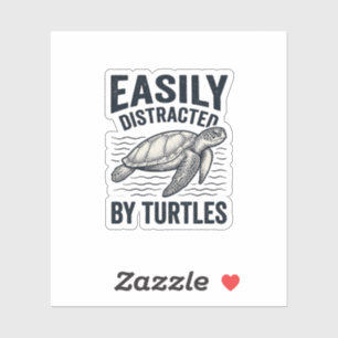 Einfach abgelenkt von Schildkröten Vintage-Shirt-D Aufkleber