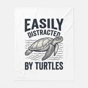 Einfach abgelenkt von Schildkröten Vintage-Shirt-D Fleecedecke