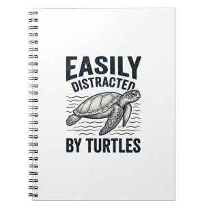 Einfach abgelenkt von Schildkröten Vintage-Shirt-D Notizblock