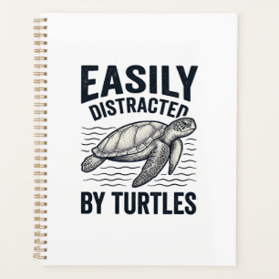 Einfach abgelenkt von Schildkröten Vintage-Shirt-D Planer