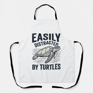 Einfach abgelenkt von Schildkröten Vintage-Shirt-D Schürze