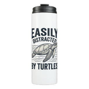 Einfach abgelenkt von Schildkröten Vintage-Shirt-D Thermosbecher