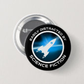 Einfach abgelenkt von Science-Fiction Button (Vorne & Hinten)