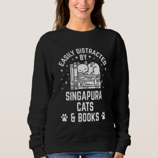 Einfach abgelenkt von Singapura-Katze und Büchern Sweatshirt