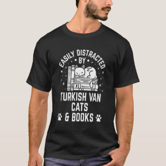 Einfach abgelenkt von Türkisch Van Katze und Büche T-Shirt