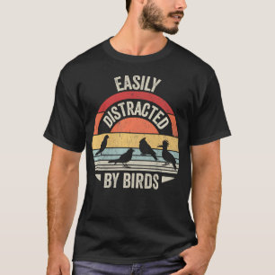 Einfach abgelenkt von Vögeln Lustiges Vintage-Voge T-Shirt
