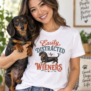 Einfach abgelenkt von Wienern Dachshund-Liebhaber Tri-Blend Shirt