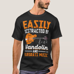 Einfach abgelenkter Mandoline Orange Bluegrass-Mus T-Shirt