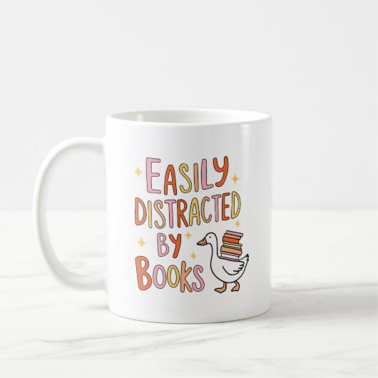 Einfach ablenkbar durch Bücher Kaffeetasse (Links)
