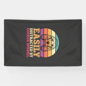 Einfach ablenkbar durch Cocker Spaniel Retro Hund Banner (Horizontal)