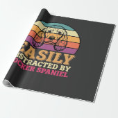 Einfach ablenkbar durch Cocker Spaniel Retro Hund Geschenkpapier (Ungerollt)