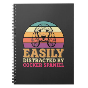 Einfach ablenkbar durch Cocker Spaniel Retro Hund Notizblock